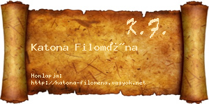 Katona Filoména névjegykártya